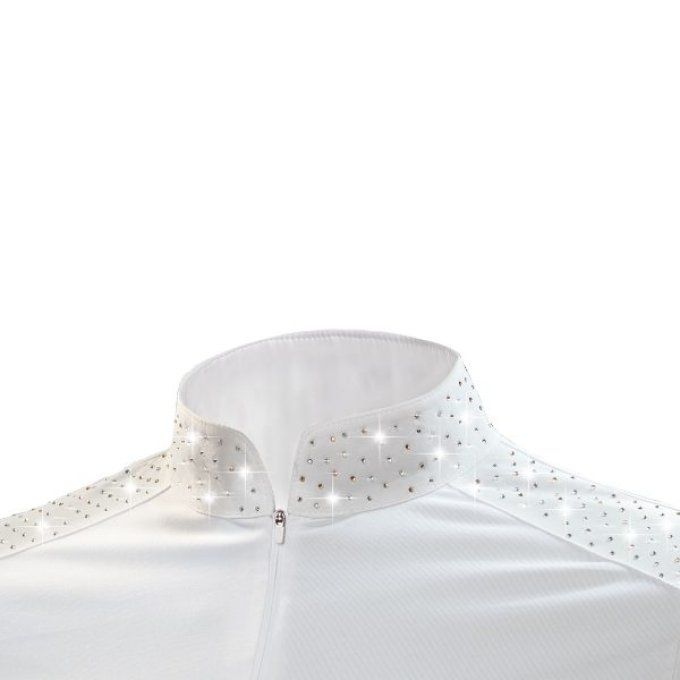 Polo de concours pour femme avec pavé de strass argent et or rosé