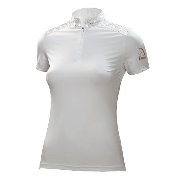 Polo de concours pour femme avec pavé de strass argent et or rosé