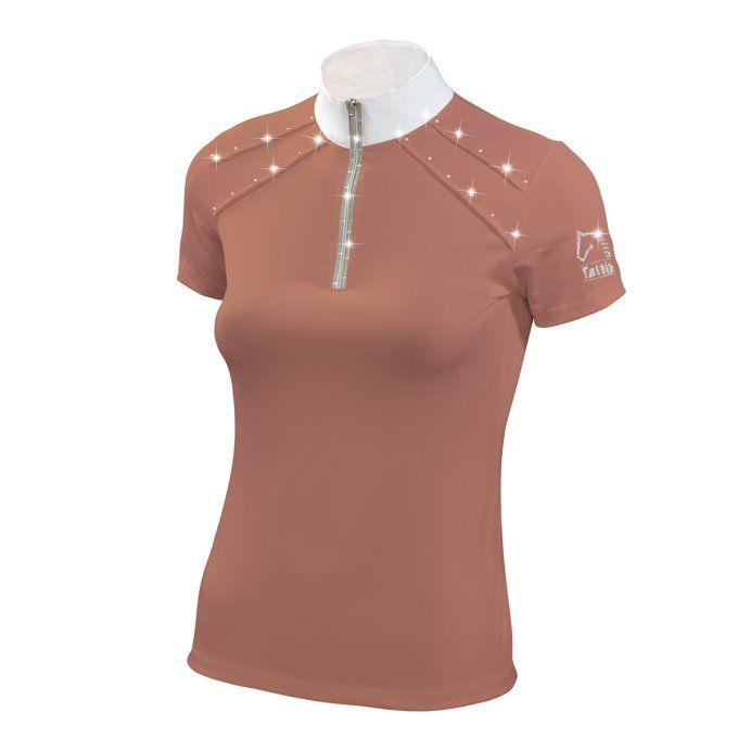 Polo de concours pour femme avec zip argent et ruban lurex