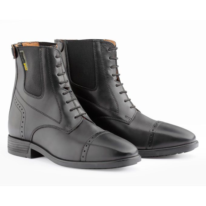 BOOTS DASLO GOLD CUIR LACETS ELASTIQUES