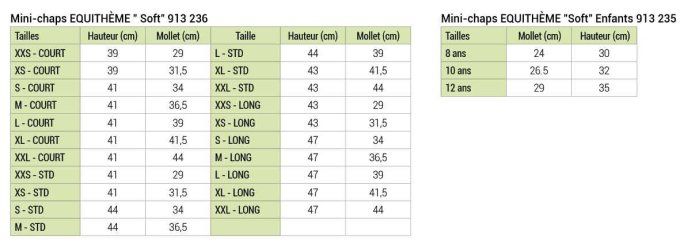 Mini-chaps EQUITHÈME Soft Adulte